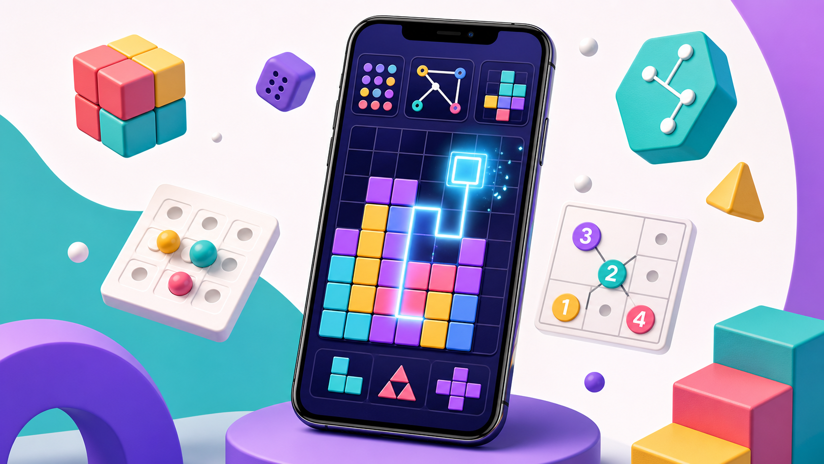 Colorful abstract Brain Puzzlr puzzle game artwork